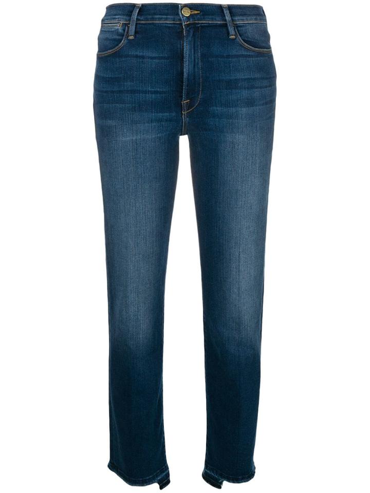 Frame Stretch High-waist Released Jeans - Blue