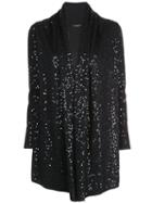 Natori Loose-fit Sequin-embellished Cardigan - Black