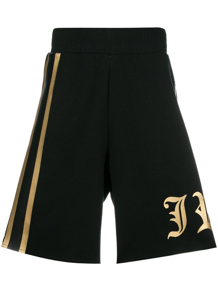 John Richmond Logo Print Track Shorts - Black