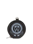 Wooyoungmi Slogan Print Coin Wallet - Black