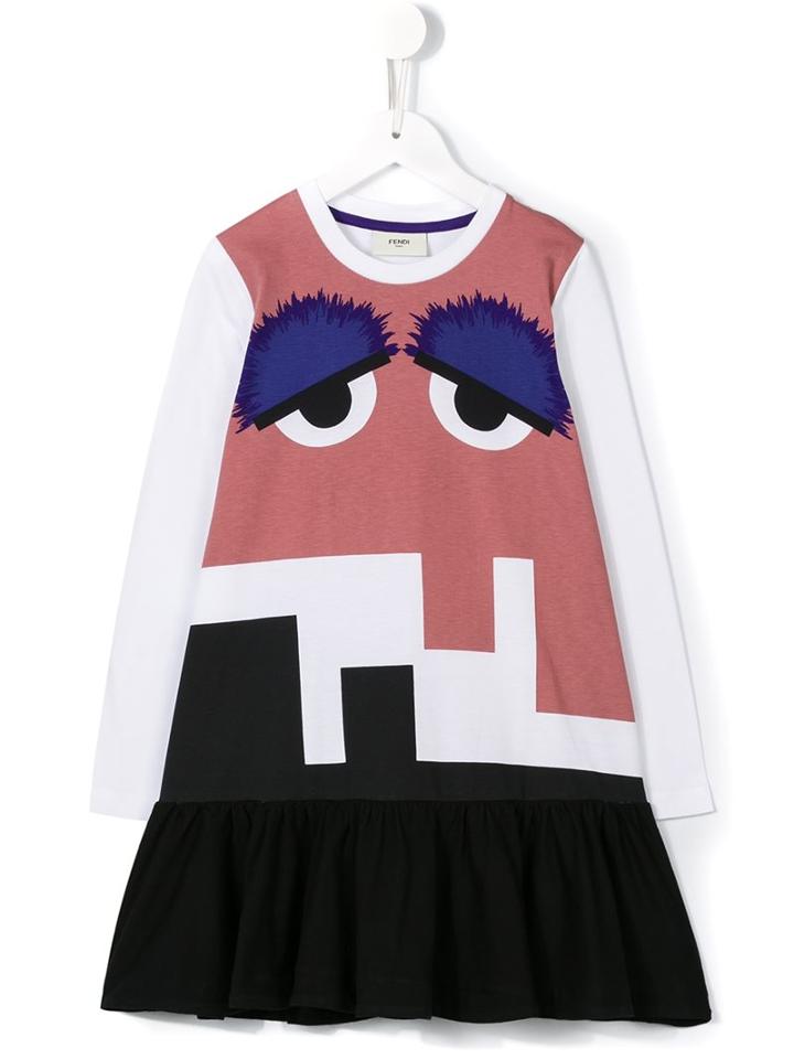 Fendi Kids Bag Bugs Dress, Girl's, Size: 8 Yrs