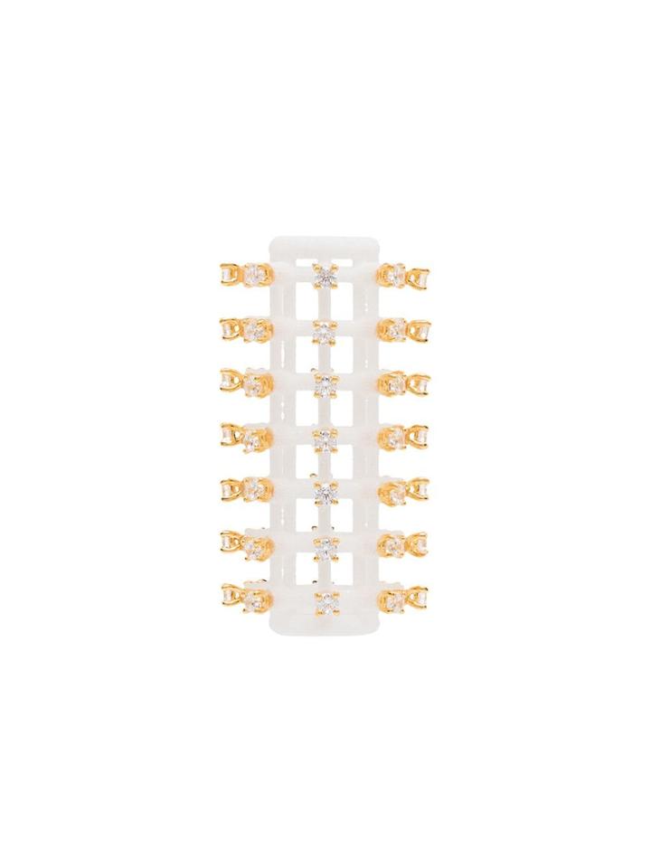 Yvmin Crystal Curling-iron Earring - Silver