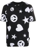 Love Moschino 'heart & Peace' T-shirt - Black