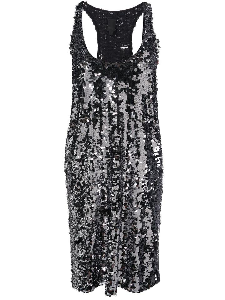 Vera Wang Sequin Mini Dress - Silver