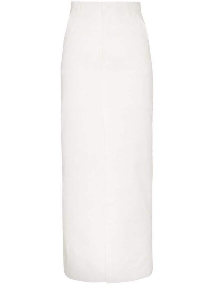 Markoo Long-line Slit-front Skirt - White