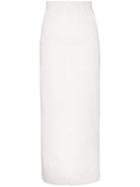 Markoo Long-line Slit-front Skirt - White