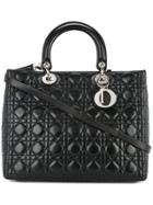 Christian Dior Vintage Lady Dior Cannage 2way Bag - Black