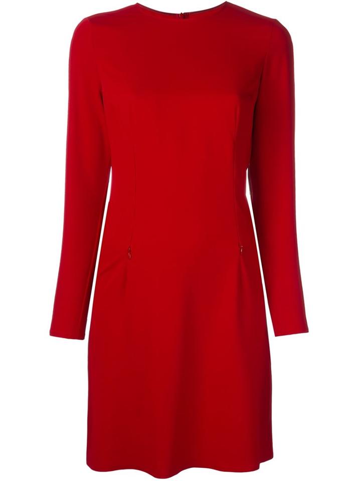 Mm6 Maison Margiela Zipped Dart Dress, Women's, Size: 44, Red, Polyester