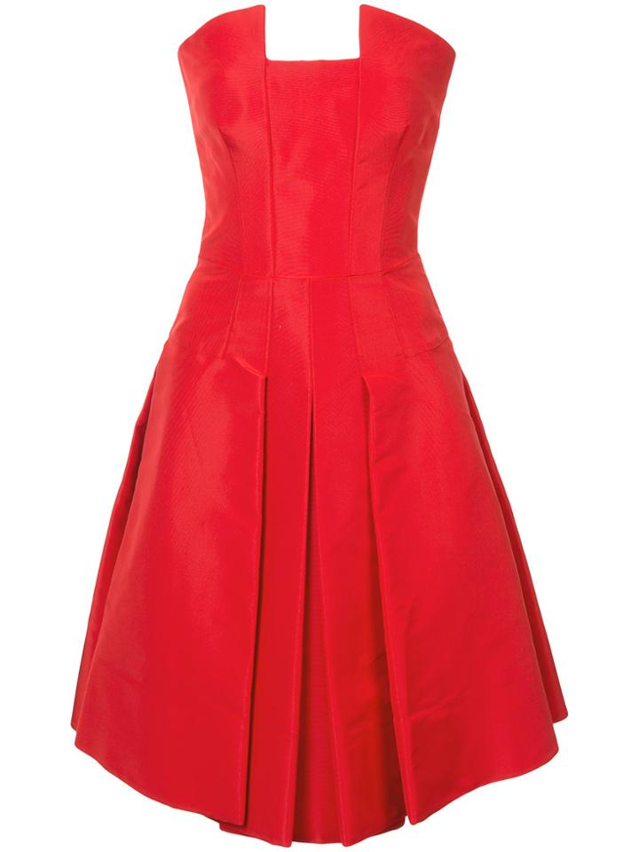 Oscar De La Renta Strapless Flared Dress