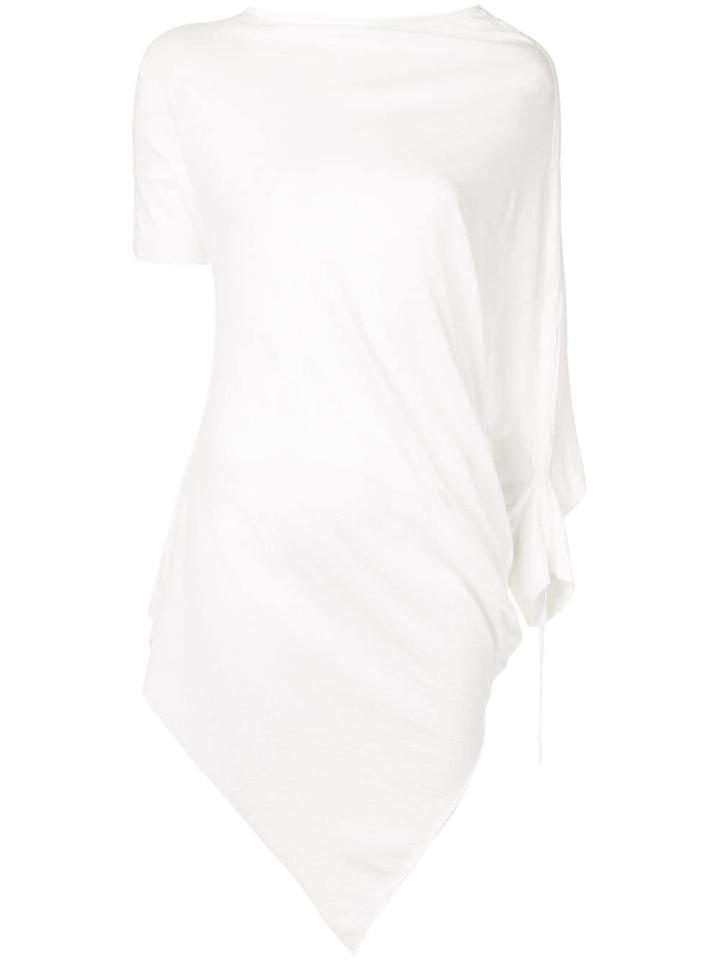 Masnada Asymmetric Gathered Shirt - White