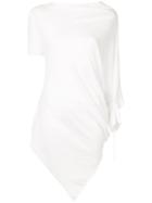 Masnada Asymmetric Gathered Shirt - White