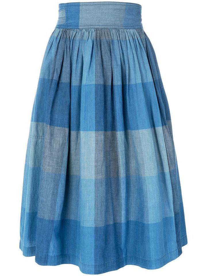 Issey Miyake Pre-owned Check Wrap Skirt - Blue