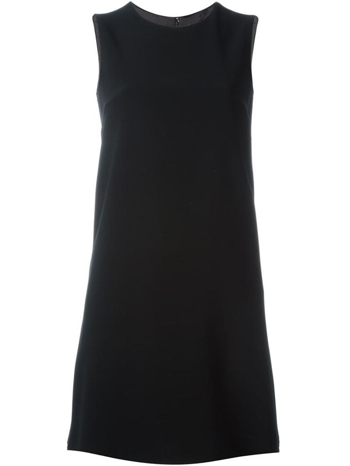 Dolce & Gabbana Round Neck Shift Dress, Women's, Size: 42, Black, Viscose/acetate/spandex/elastane/spandex/elastane