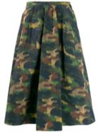 Rochas Camouflage Print Skirt - Green