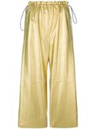 Mm6 Maison Margiela Metallic Cropped Trousers - Nude & Neutrals