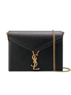 Saint Laurent Envelope Style Shoulder Bag - Black