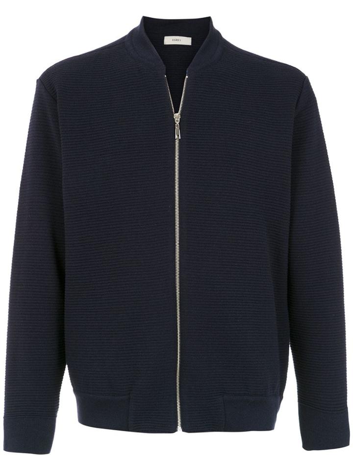 Egrey Textured Bomber Jacket - Blue