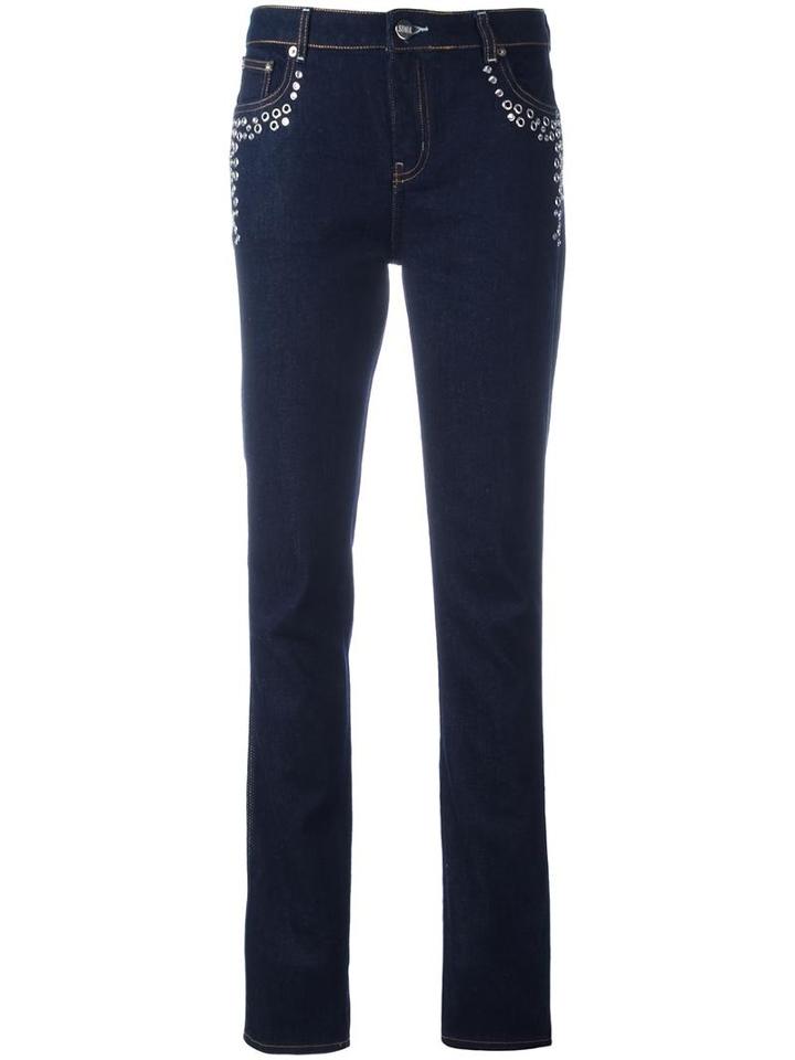 Sonia By Sonia Rykiel Eyelet Detail Jeans, Women's, Size: 36, Blue, Cotton/polyester/spandex/elastane/aluminium