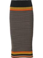 Osklen - Striped Knitted Skirt - Women - Polyamide/spandex/elastane/viscose - G, Brown, Polyamide/spandex/elastane/viscose
