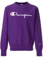 Champion Large Logo Crewneck Sweater - Pink & Purple