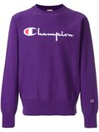 Champion Large Logo Crewneck Sweater - Pink & Purple