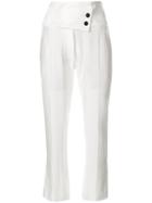 Ann Demeulemeester Double-button Cropped Trousers - White