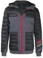 Fendi Panelled Hooded Padded Jacket - Black