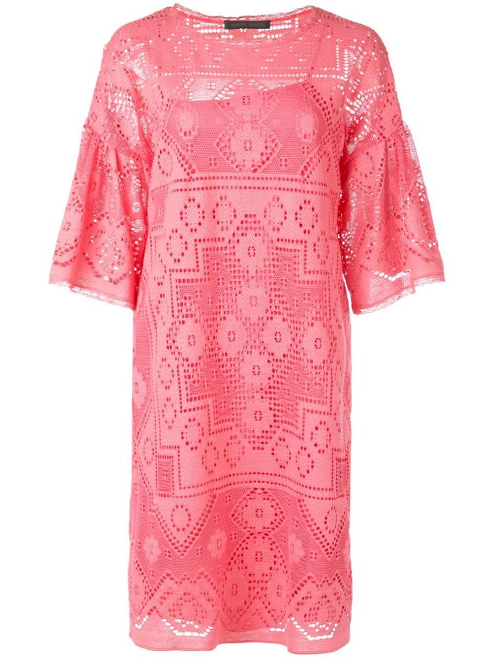 Alberta Ferretti Eyelet Detail Dress - Pink
