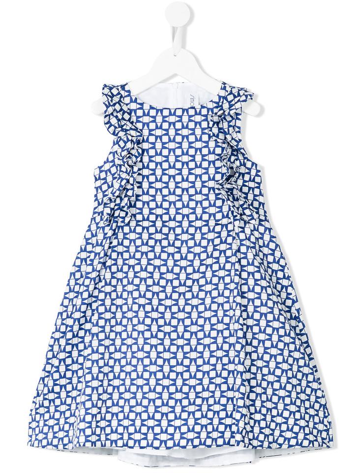 Simonetta - Tile Print Dress - Kids - Cotton/polyester - 6 Yrs, Blue