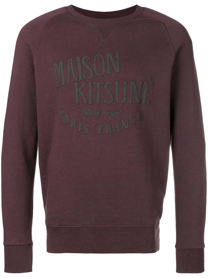 Maison Kitsuné Front Logo Sweatshirt - Pink & Purple