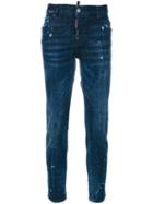 Dsquared2 - Paint Splatter Straight Jeans - Women - Cotton/spandex/elastane - 44, Blue, Cotton/spandex/elastane