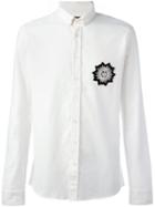 Balmain Patch Shirt, Men's, Size: 38, White, Cotton