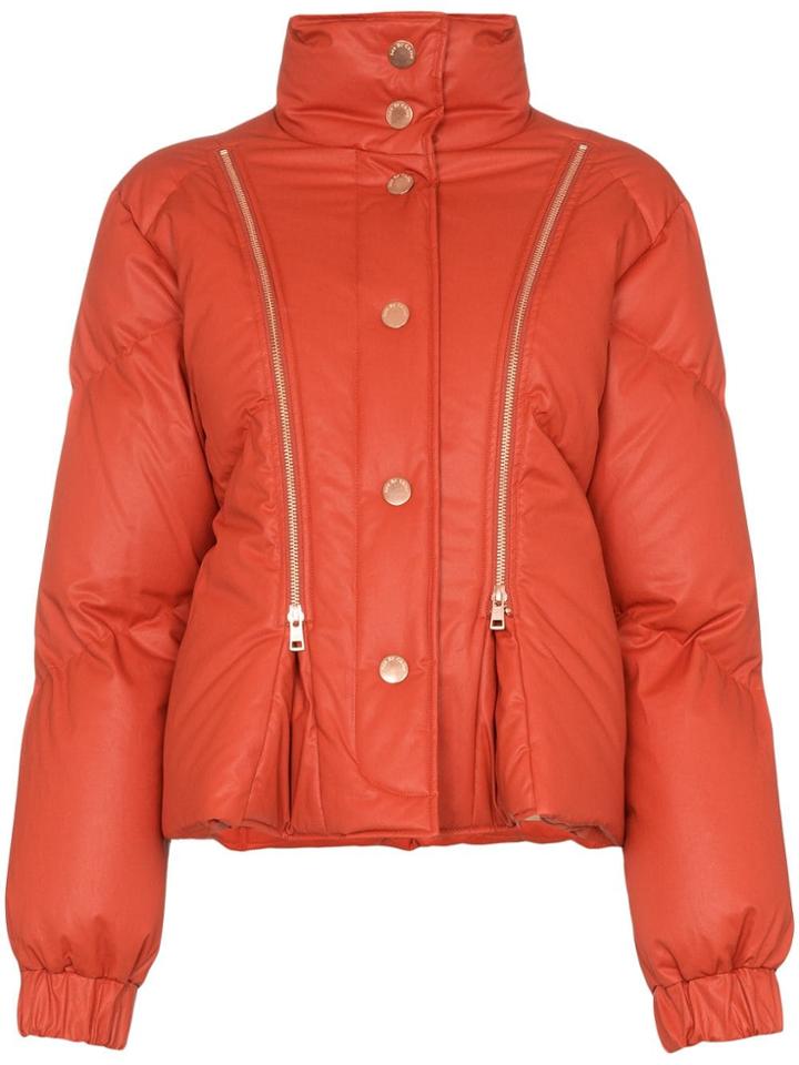See By Chloé Zip-detail Puffer Jacket - Orange