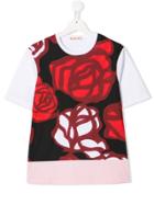Marni Kids Teen Rose Print T-shirt - White