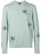 Ps Paul Smith 'fox Tail Palm' Jumper - Blue