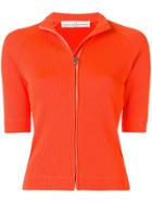Golden Goose Deluxe Brand Zip Front Ribbed Knit Top - Yellow