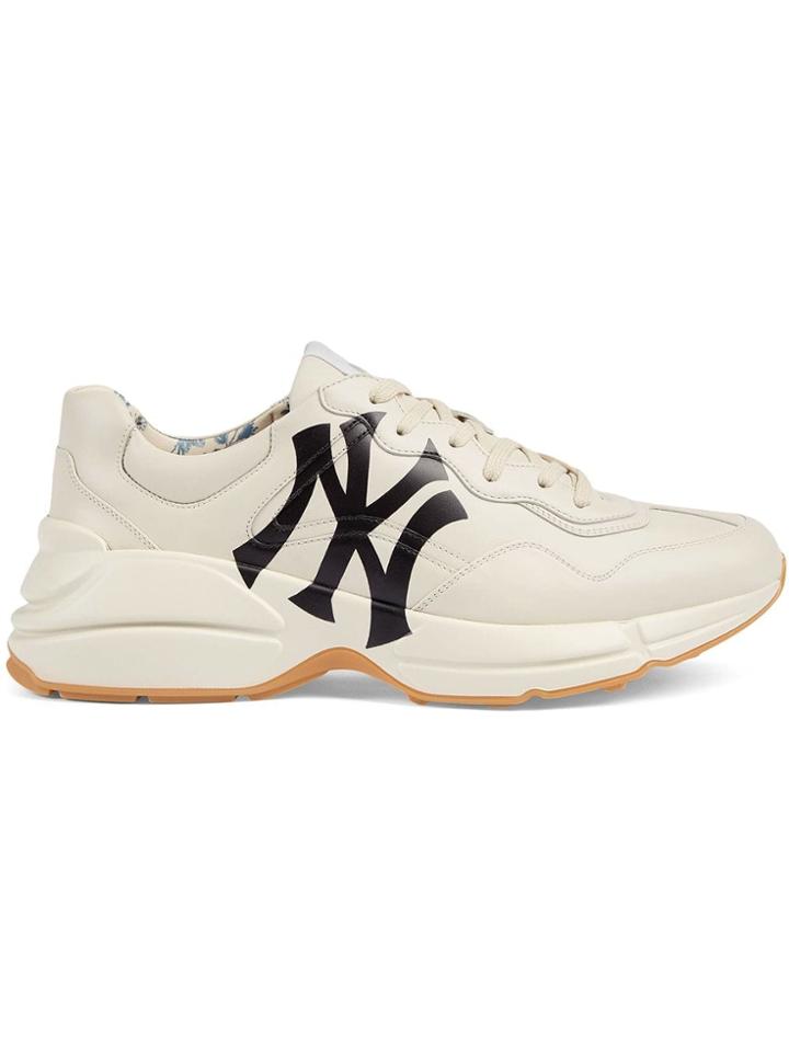 Gucci Men's Rhyton Sneaker With Ny Yankees&trade; Print - White
