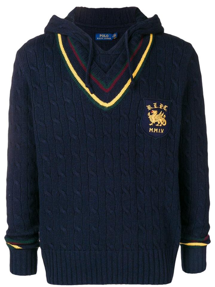 Polo Ralph Lauren Hooded Cable-knit Jumper - Blue