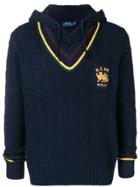 Polo Ralph Lauren Hooded Cable-knit Jumper - Blue