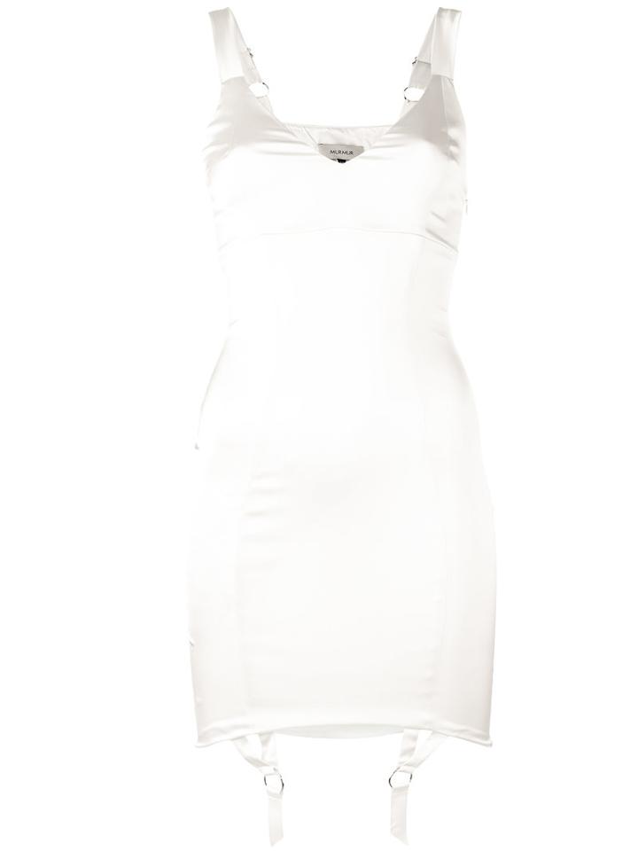Murmur - Suspenders Applique Fitted Dress - Women - Polyamide/polyester/spandex/elastane/acetate - 34, Nude/neutrals, Polyamide/polyester/spandex/elastane/acetate