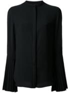 Le Ciel Bleu Pleated Cuff Blouse, Women's, Size: 36, Black, Polyester