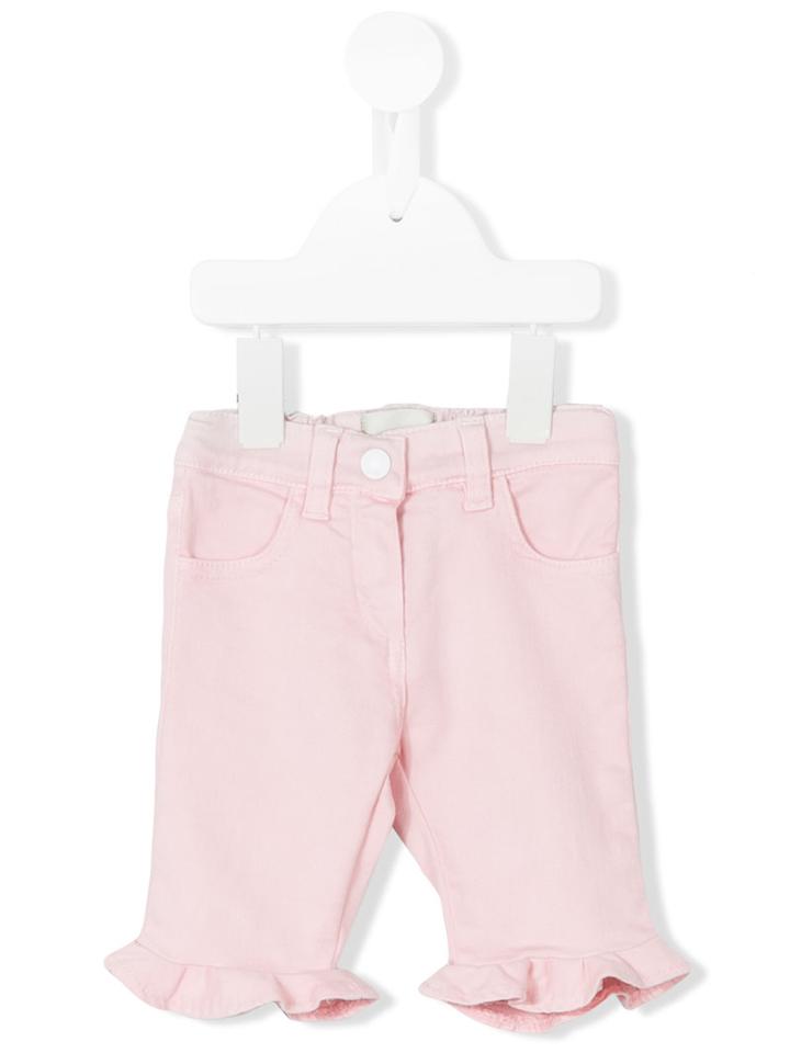 Fendi Kids - Ruffled Detail Jeans - Kids - Cotton/spandex/elastane - 24 Mth, Pink/purple
