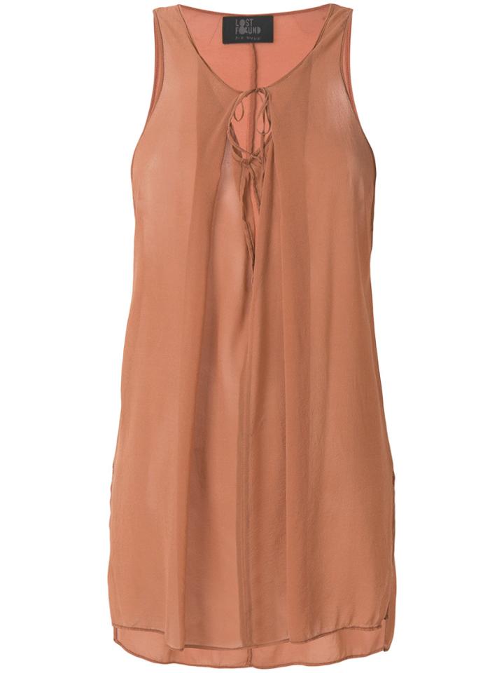 Lost & Found Ria Dunn Flared Tank Top - Brown