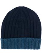 Barba Ribbed Knit Beanie - Blue