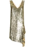 P.a.r.o.s.h. Sequinned Cocktail Dress - Gold