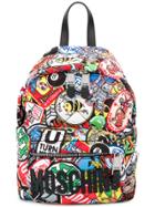 Moschino Quilted Logo Patch Mini Backpack - Multicolour
