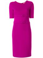 Armani Collezioni - Buckle Midi Dress - Women - Polyester/spandex/elastane/viscose - 40, Pink/purple, Polyester/spandex/elastane/viscose