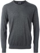 Laneus Round Neck Pullover, Men's, Size: 50, Grey, Silk/cashmere