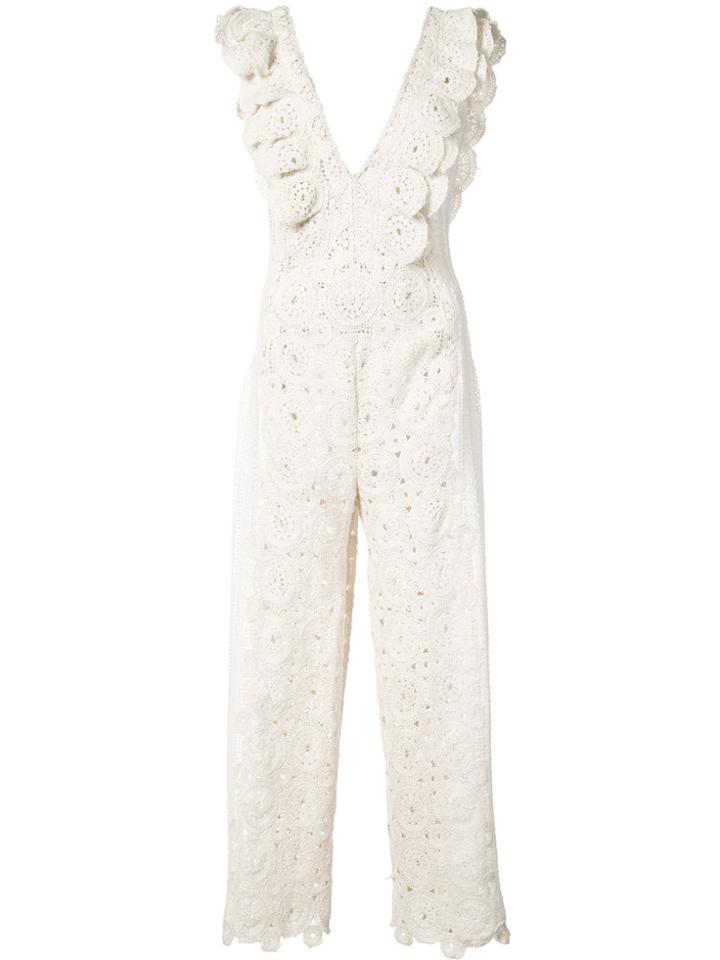 Jonathan Simkhai Ruffled Jumpsuit - White