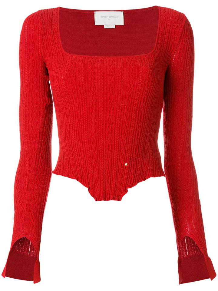 Esteban Cortazar Patterned Corset Top - Red